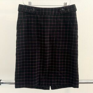 Merona Lined Black Plaid Skirt with Pockets, Pink and Orange, Women’s Size 4